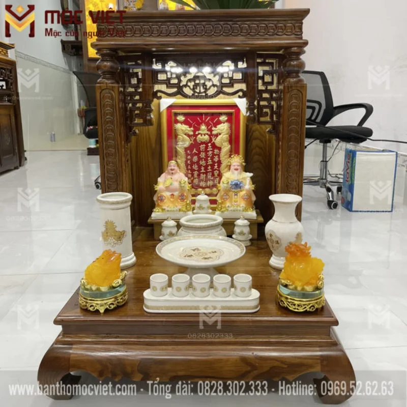 Bàn thờ thần tài thổ địa bằng gỗ tự nhiên