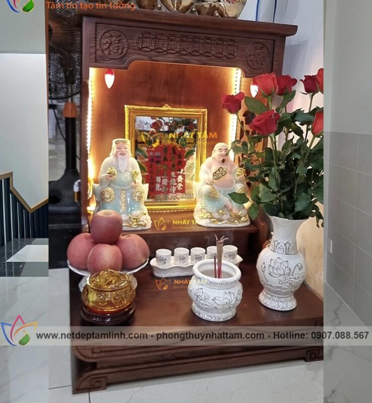 Bàn Thờ Ông Địa Thần Tài Đẹp: Hướng Dẫn Toàn Diện Chọn Mẫu, Kích Thước và Phong Thủy Chuẩn