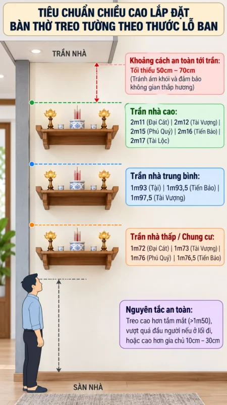 bàn thờ treo tường hiện đại