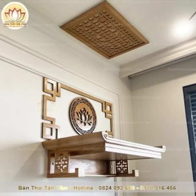 Bàn thờ treo tường hiện đại thiết kế tinh gọn cho chung cư