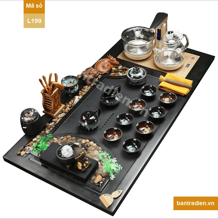 Bàn trà điện thông minh cao cấp đá hoa cương L199