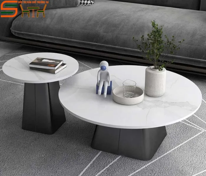 Bàn trà đôi gỗ sồi