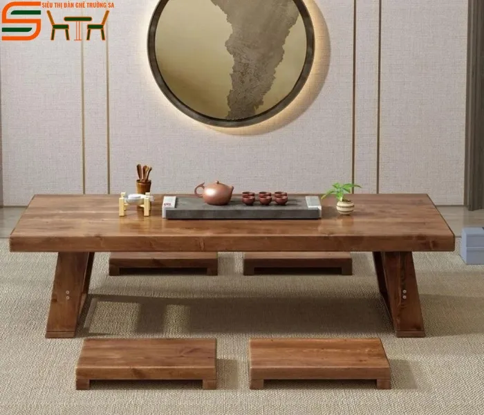 Bàn trà tròn kiểu Nhật
