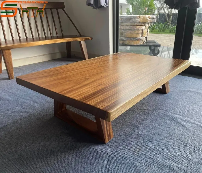 Bàn trà gỗ me tây nguyên tấm