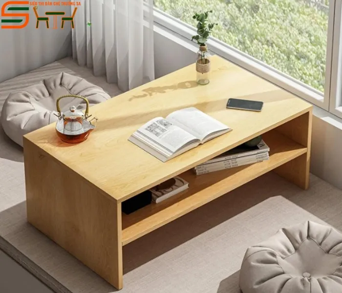 Bàn trà chữ nhật gỗ óc chó