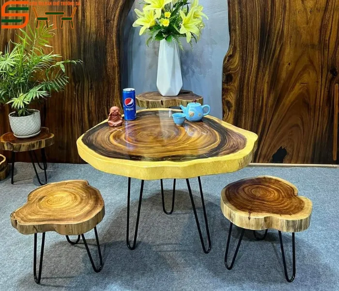 Bàn trà me tây mặt dày