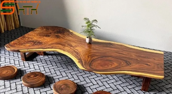 Bộ bàn trà me tây chữ nhật