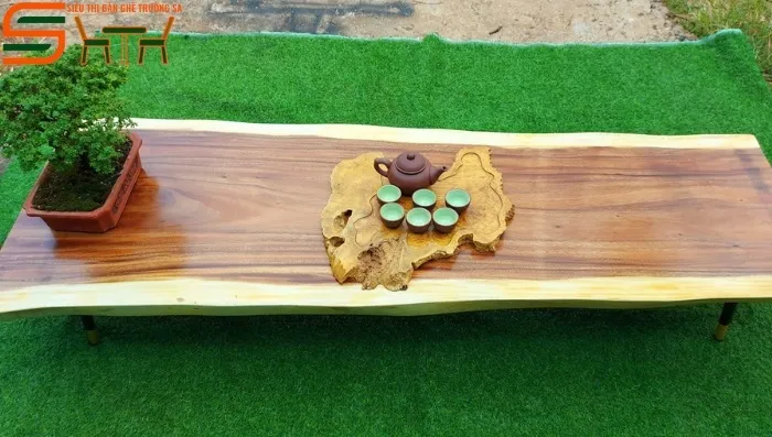 Bộ bàn trà gỗ me tây cao cấp