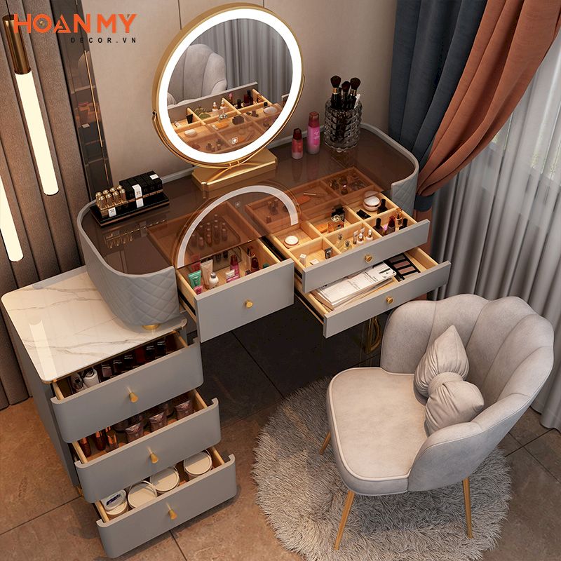 Mẫu Bàn Trang Điểm Đẹp 2022: Tuyển Chọn Thiết Kế Hiện Đại Từ Gỗ MDF Chống Ẩm