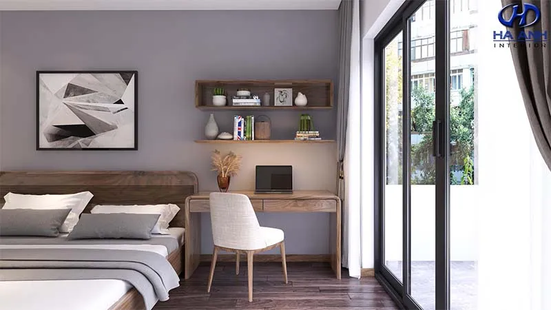 Bàn trang điểm gỗ óc chó tự nhiên HN-809 phong cách hiện đại