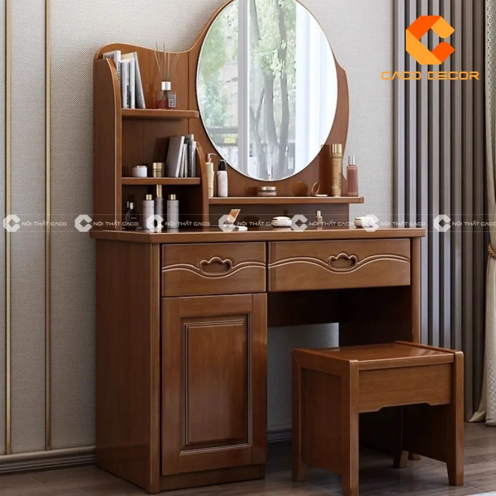Mẫu bàn trang điểm gỗ sồi tại cửa hàng CaCo mã 05