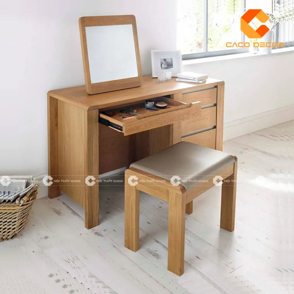 Mẫu bàn trang điểm gỗ sồi tại cửa hàng CaCo mã 07