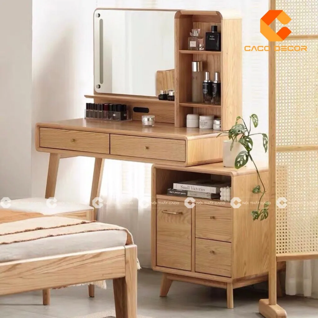 Bàn trang điểm gỗ sồi chất lượng cao, bền bỉ