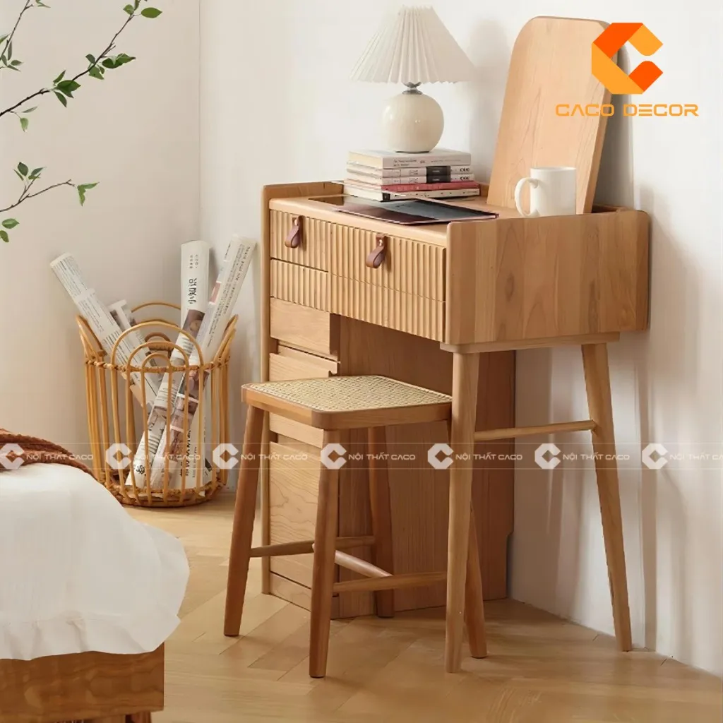 Mẫu bàn trang điểm gỗ sồi tại cửa hàng CaCo mã 01