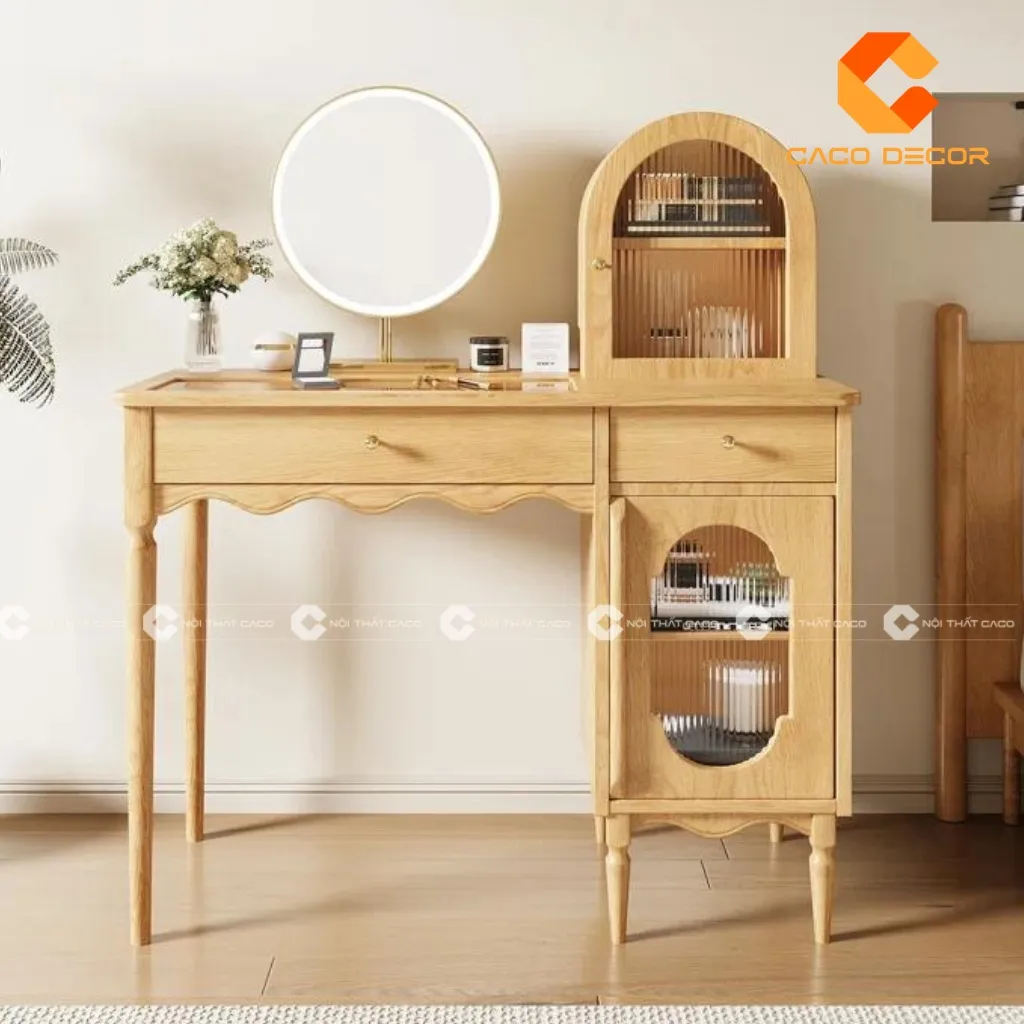 Bàn trang điểm gỗ sồi mẫu mã hiện đại