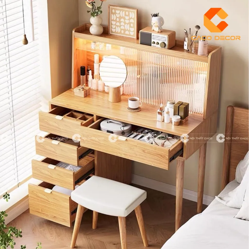 Bàn trang điểm gỗ sồi hiện đại