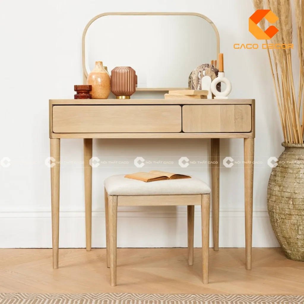 Bàn trang điểm gỗ sồi nhạt