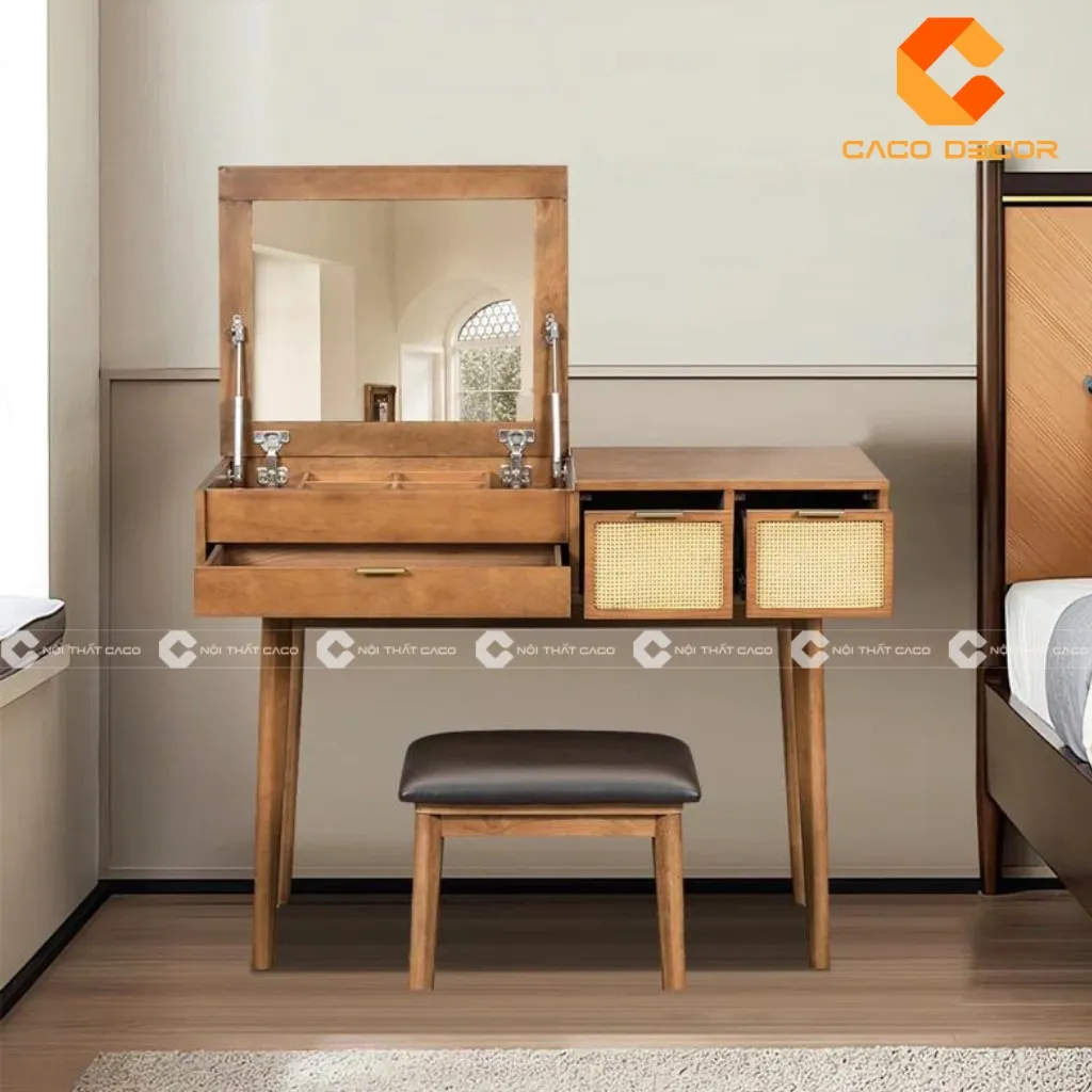 Mẫu bàn trang điểm gỗ sồi tại cửa hàng CaCo mã 02
