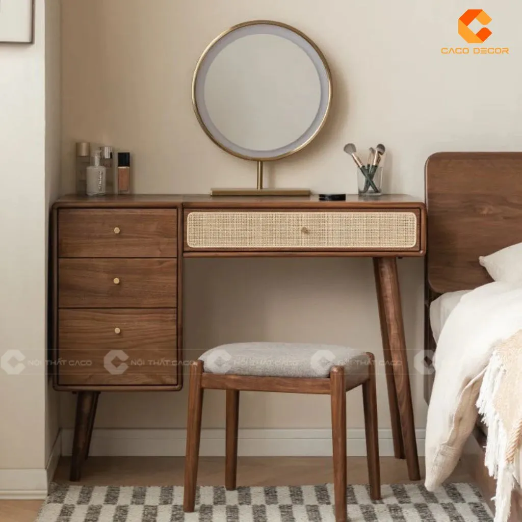 Bàn trang điểm gỗ tự nhiên đẹp hiện đại