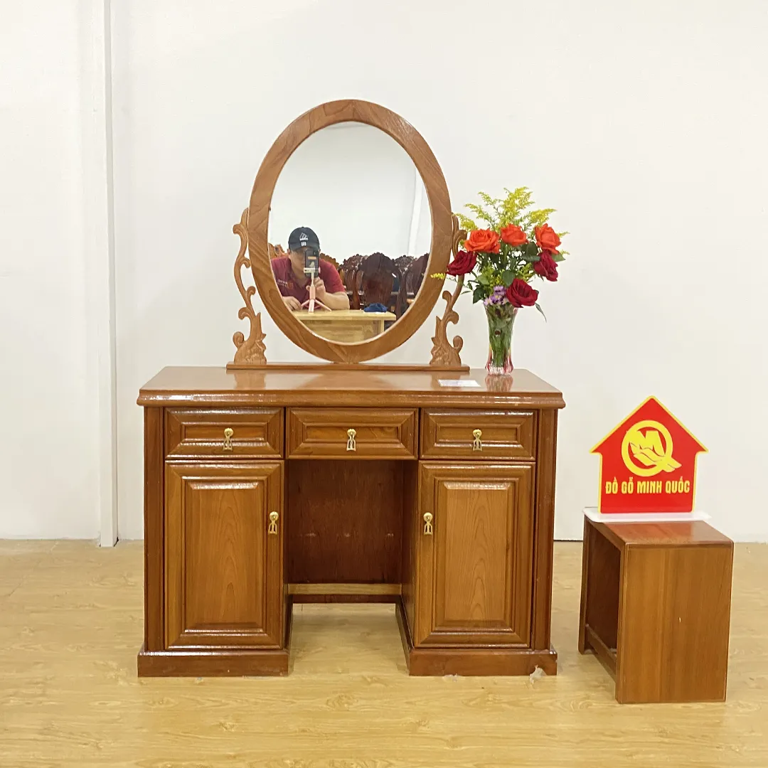 Bàn Trang Điểm Xoan Đào 1M GT - SP568, mẫu bàn trang điểm gỗ đẹp với thiết kế vững chãi