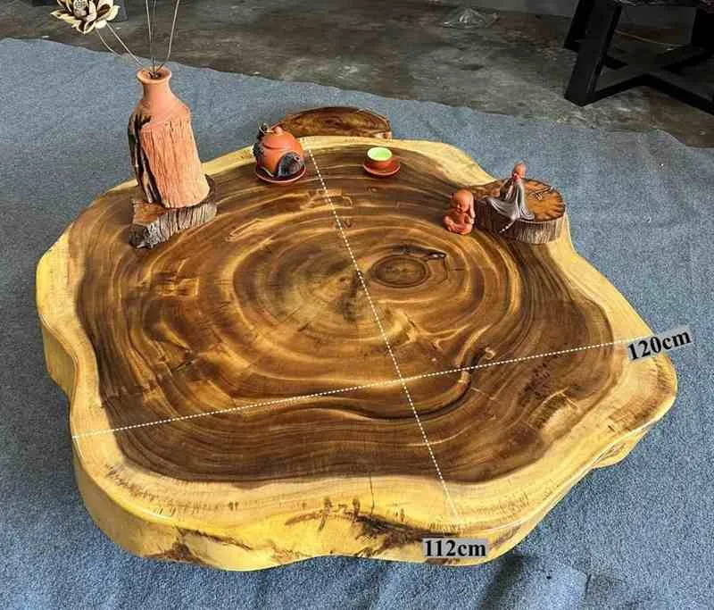 Bàn tròn gỗ dùng làm bàn trà