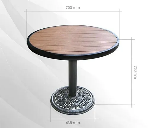 Bàn tròn gỗ nhựa ngoài trời