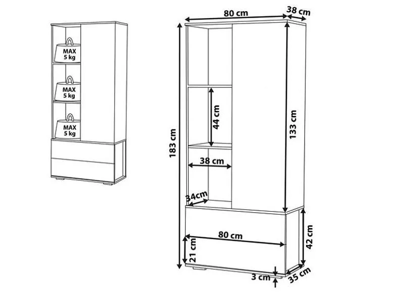 Mẫu bản vẽ kỹ thuật tủ quần áo nhỏ