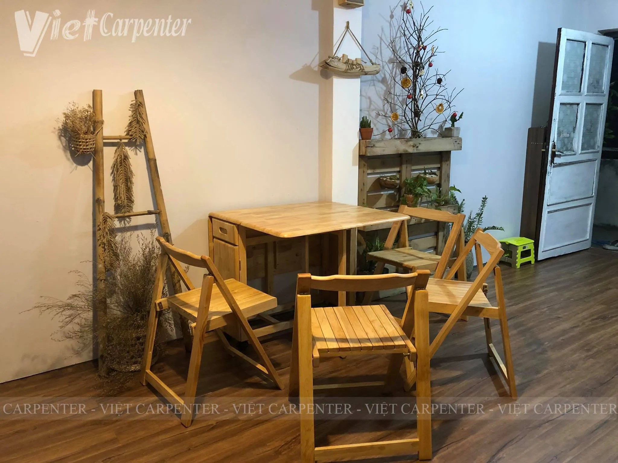 Bàn xếp thông minh gỗ tự nhiên