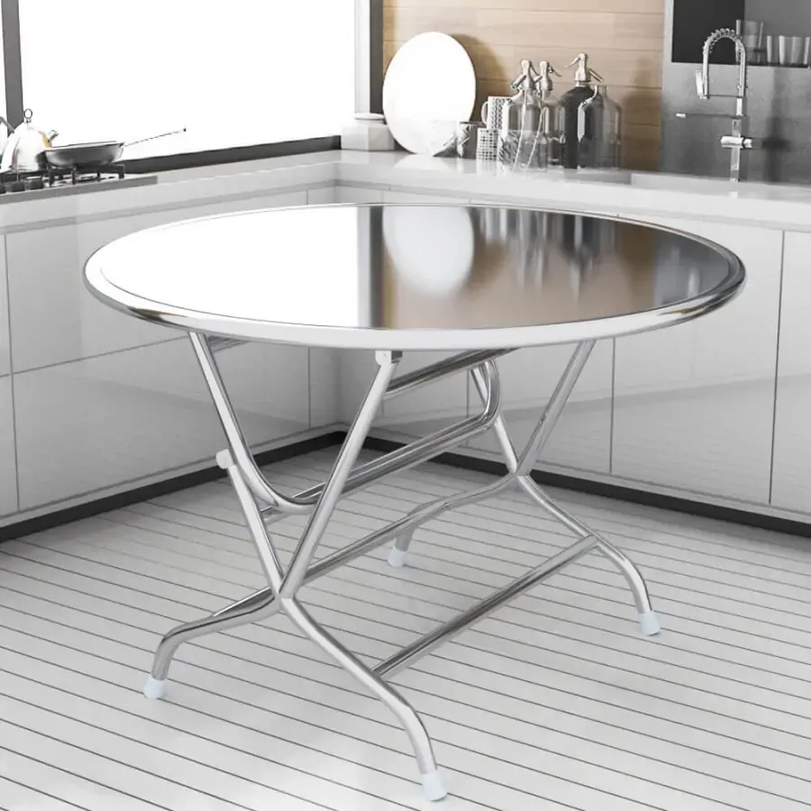 Bộ Bàn Ăn Inox Mặt Kính