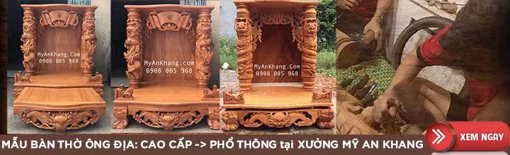 Các mẫu bàn thờ ông địa Thần Tài gỗ cao cấp