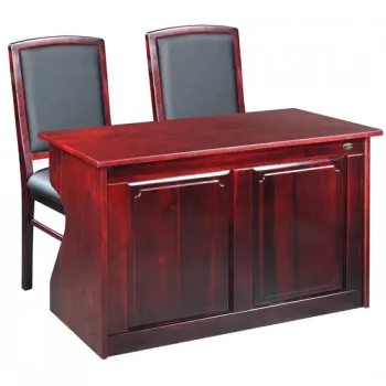 Bàn họp gỗ tự nhiên BHT12DH2V với mặt veneer và chân chữ C