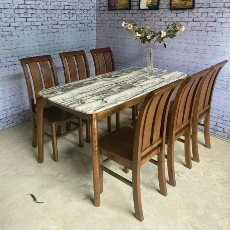 Phong cách tinh tế của bộ bàn ăn 6 ghế đẹp với mặt gỗ sồi tự nhiên