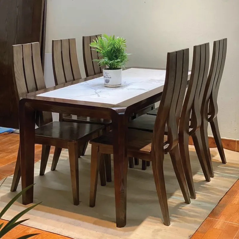 Mẫu bàn ăn hươu sao độc đáo trong bộ bàn ăn 6 ghế đẹp dành cho gia đình