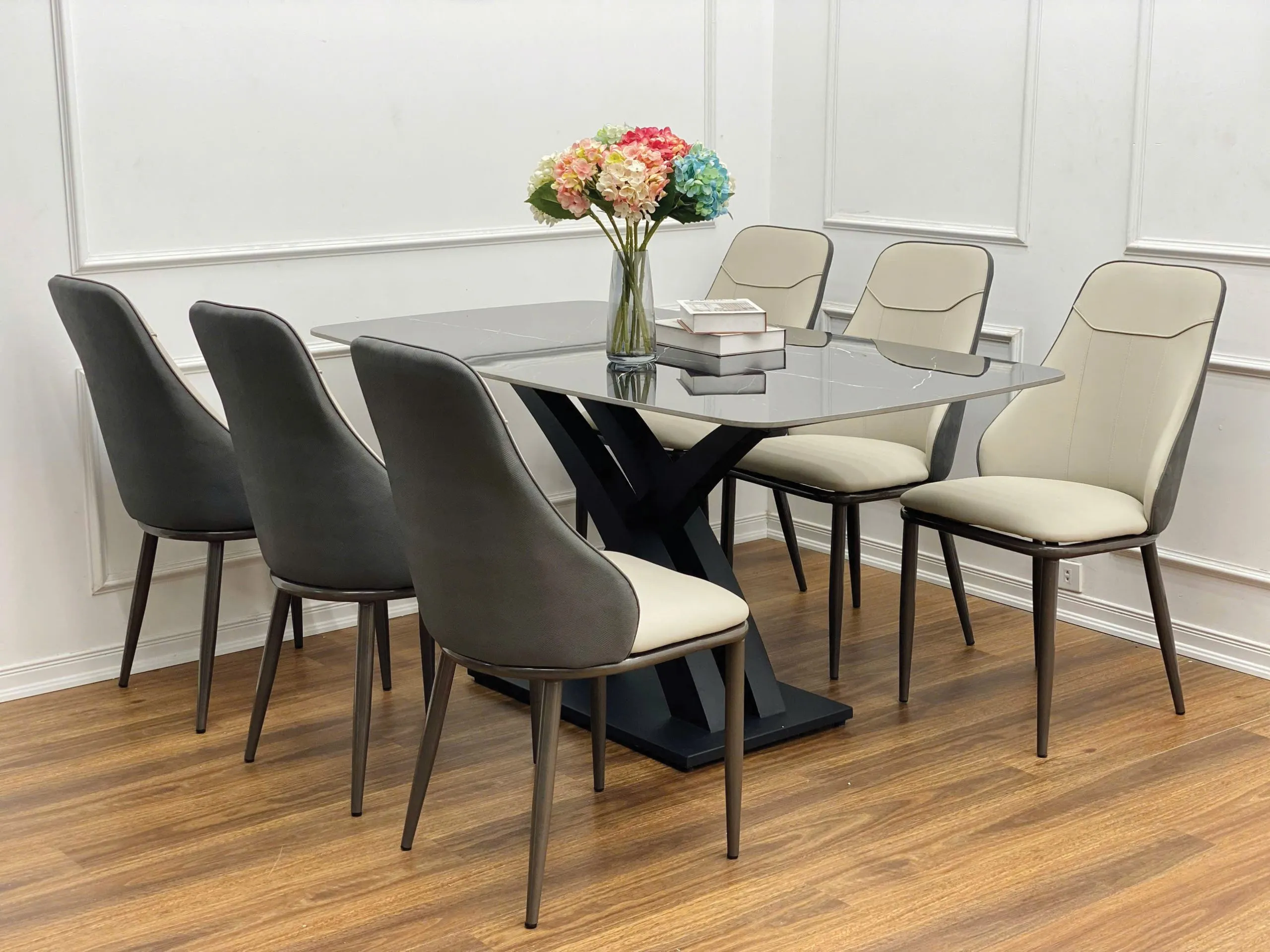 Bộ bàn ăn 6 ghế đẹp sang trọng phong cách hiện đại