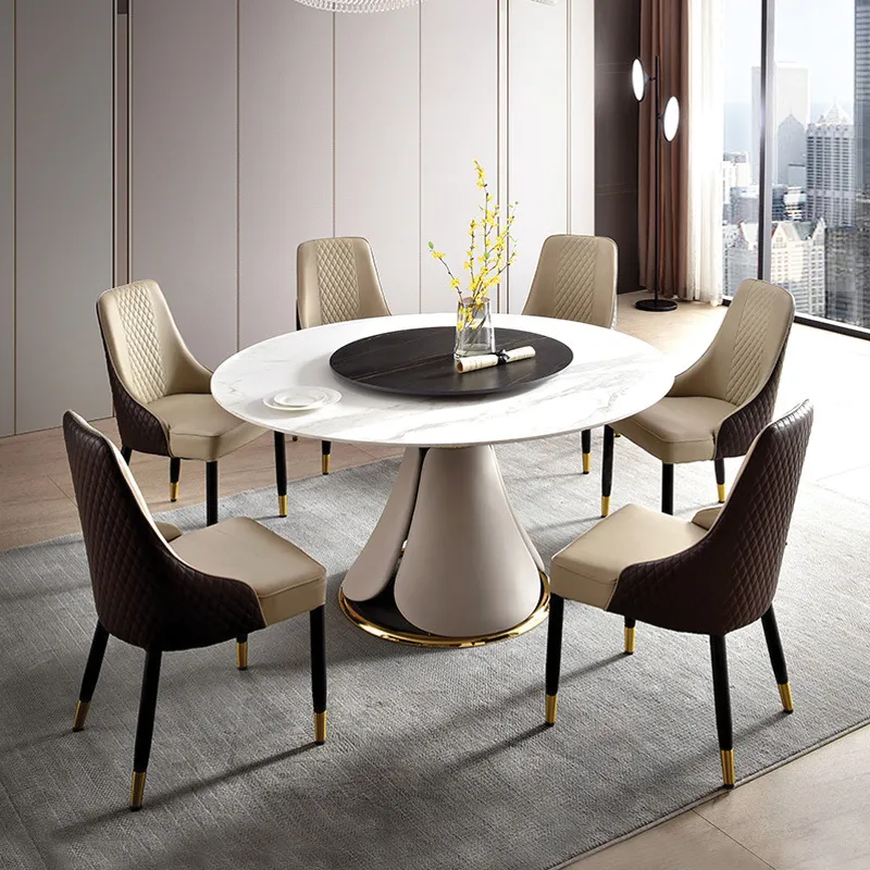 Thiết kế bàn tròn cao cấp cho bộ bàn ăn 6 ghế đẹp nhập khẩu sang trọng