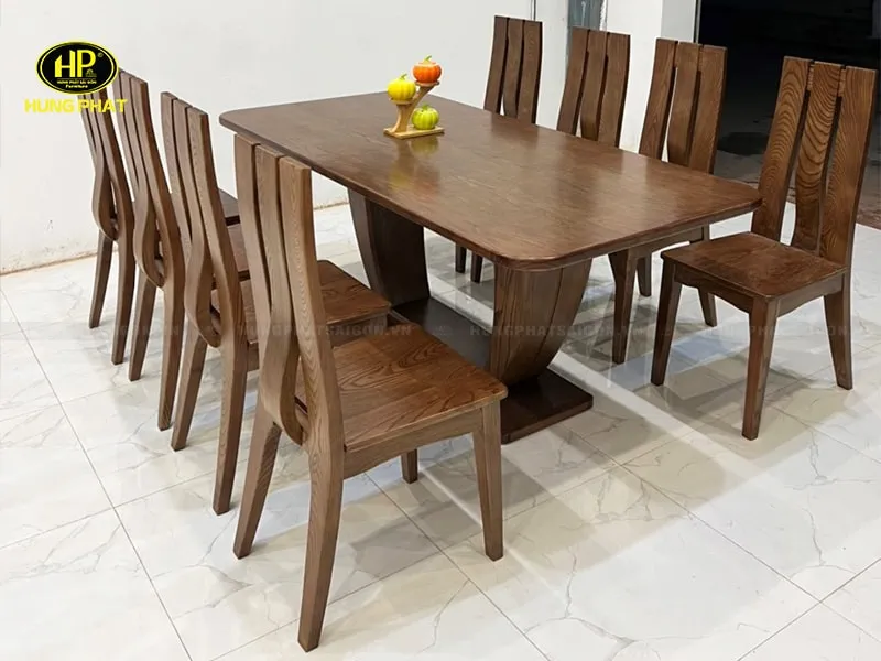 Bộ bàn ăn gỗ sồi TM-04 cho 8 người phong cách hiện đại