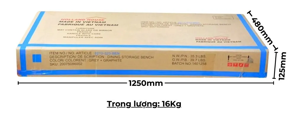 Số lượng 1 Ghế bench/Thùng