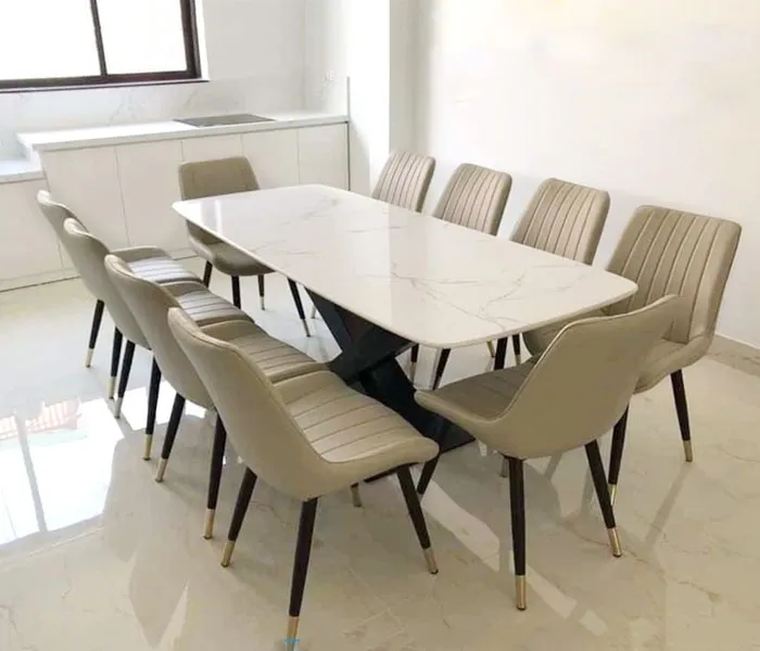 Bộ bàn ăn 10 ghế với thiết kế hiện đại nhập khẩu, chất liệu gỗ cao cấp