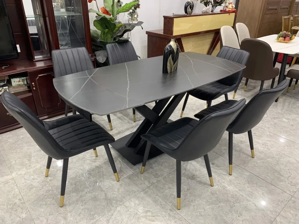 Bộ bàn ăn mặt đá hiện đại nhập khẩu GR003A với đường nét tinh xảo