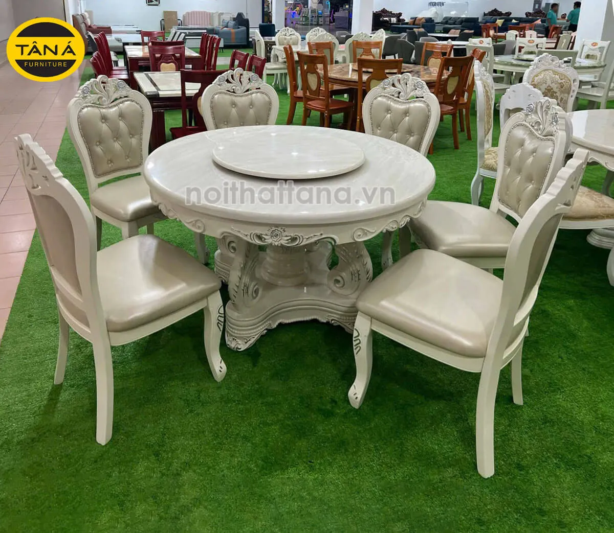 Mua bộ bàn ăn tròn Tân cổ điển giá rẻ đẹp nhập khẩu đài loan