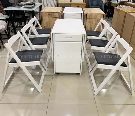 Bộ bàn ăn xếp gọn thông minh 6 ghế