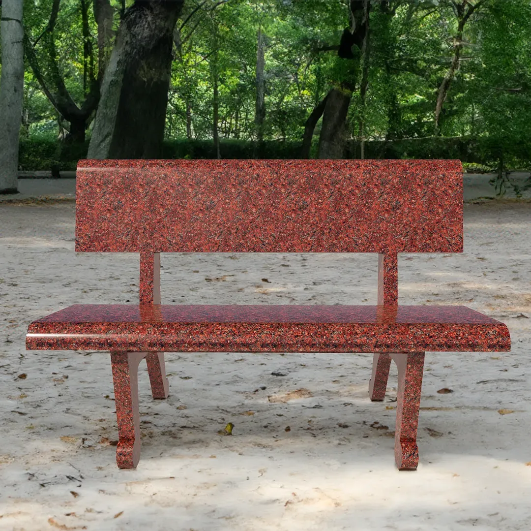 Ghế đá hoa cương màu đỏ