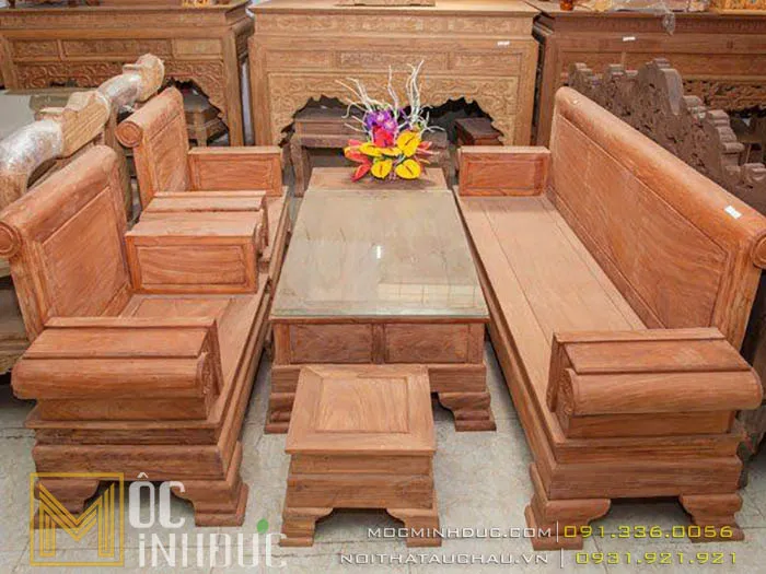 Bộ bàn ghế gỗ gõ đỏ tay hộp 12