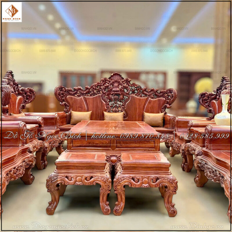 Bộ Bàn Ghế Gỗ Gõ Đỏ Tay 20: Kiệt Tác Nội Thất Đẳng Cấp Thượng Lưu