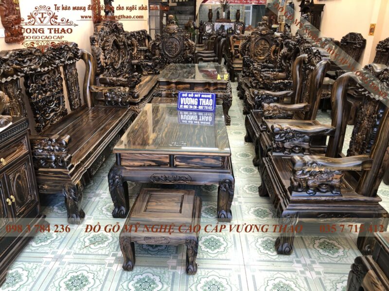 Bộ Bàn Ghế Gỗ Mun Tay 12: Biểu Tượng Sang Trọng Vượt Thời Gian