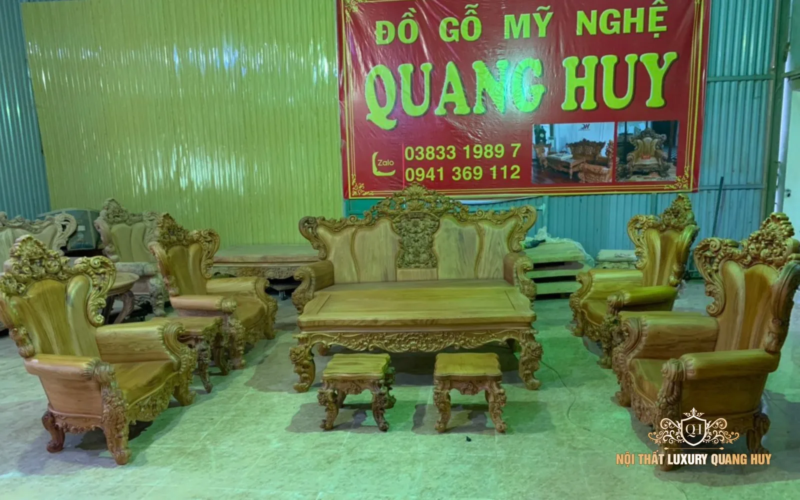 Thiết kế mặt bàn bộ bàn ghế gỗ cao cấp 10 món