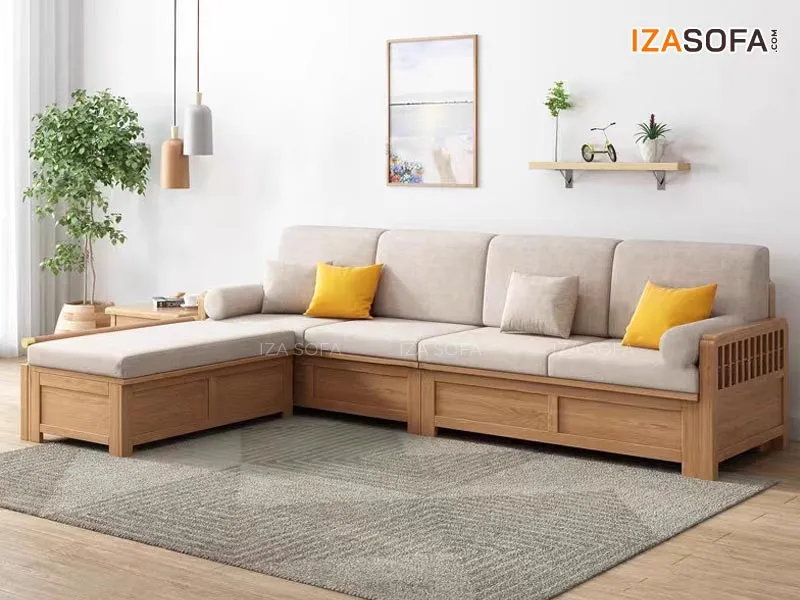 Bộ bàn ghế gỗ phòng khách hiện đại ZG13 làm từ gỗ sồi Nga