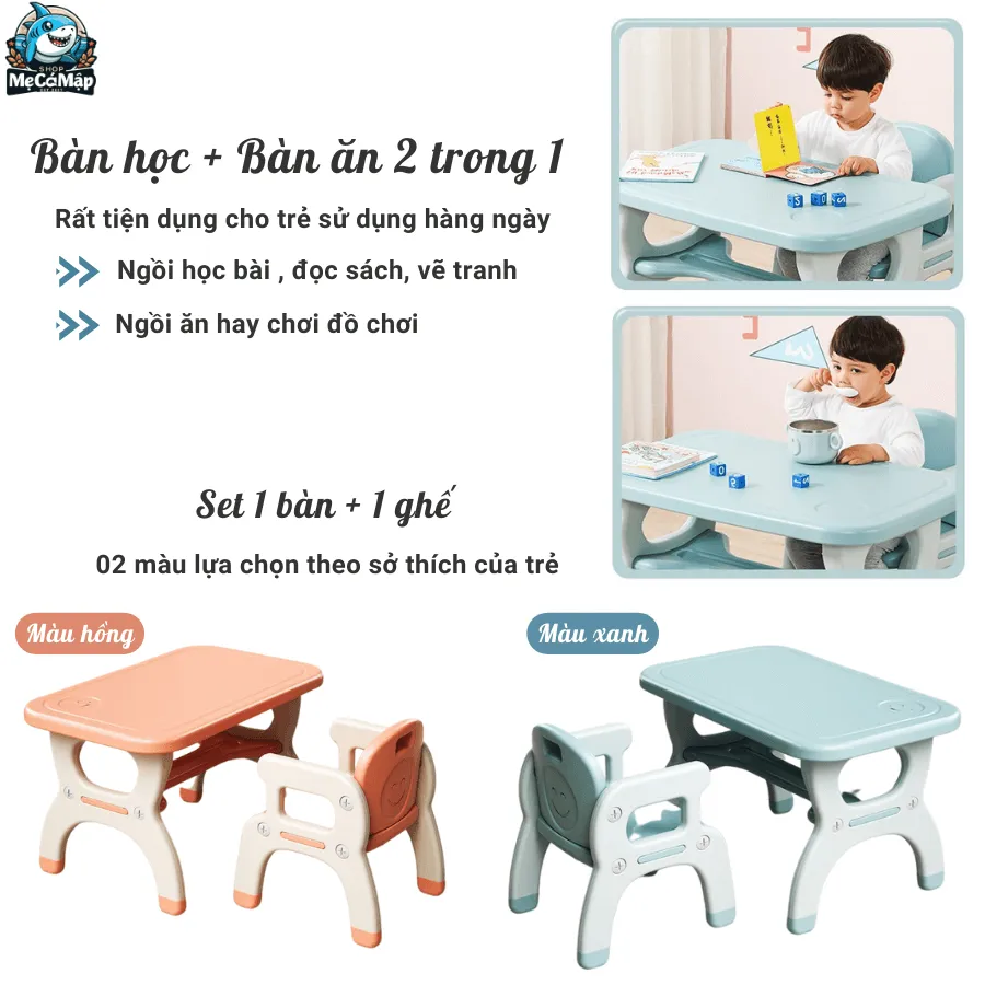 Tổng quan độ dày dặn và vững chãi của bàn học đa năng Pakey 2in1
