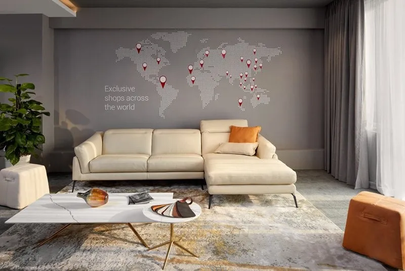 Cách phối màu bộ bàn ghế sofa góc chữ L đồng bộ với không gian