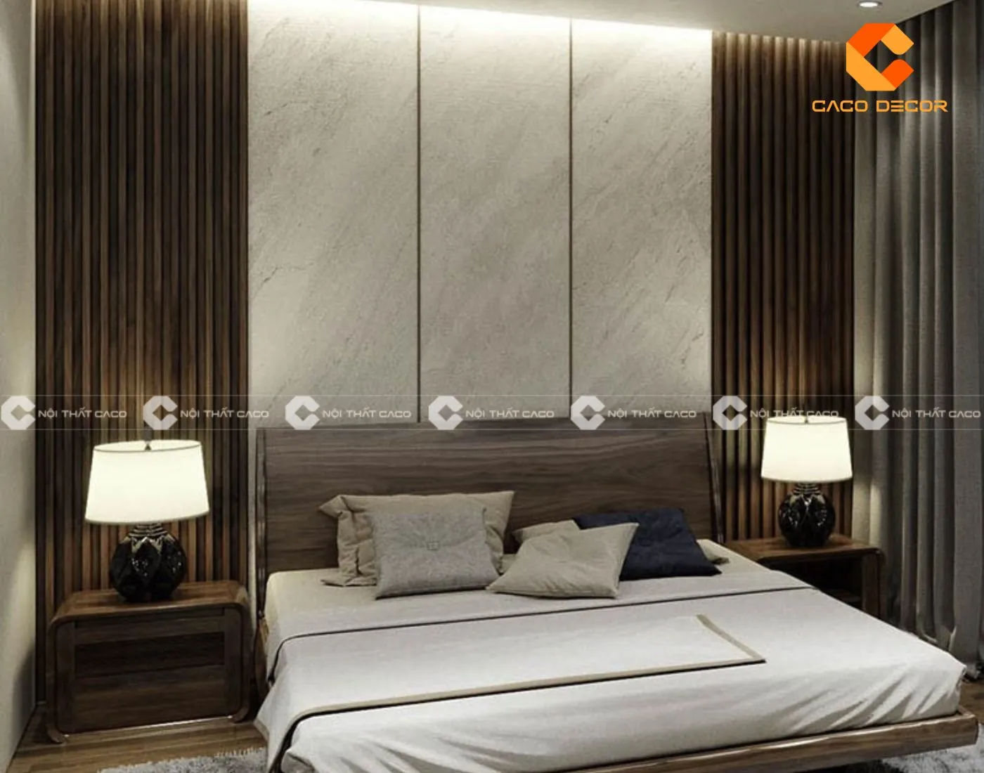 Tab đầu giường gỗ tự nhiên tại CaCo được thiết kế tích hợp ngăn kéo tiện dụng